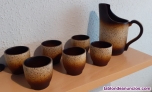Jarra ceramica bitono con 6 vasos