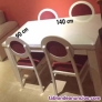 Mesa comedor 140x90 cm con 4 sillas