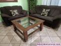 Fotos del anuncio: Conjunto sofs y mesa madera