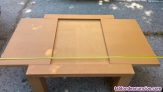 Mesa madera extensible, 1.44 x 90 x 43, estendida, cerrada 90 x 90, segn fotos,