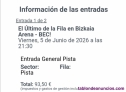 Fotos del anuncio: El ltimo de la fila 2 Entradas Bilbao vendo
