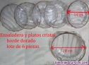 Fotos del anuncio: Ensaladera y platos cristal borde dorado (6 piezas)             	8,50