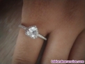 Anillo solitario de plata de primera ley 925 de 18 mm de dimetro