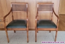 Fotos del anuncio: Dos sillas clsicas madera noble y piel verde 