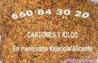 Tabaco en cartones y kilos