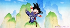 Dragon ball  goku saltando en la montaa - lona 140 x 60