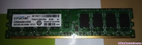 Memoria ram crucial de 2 g ddr 2 800 mghz udimm 1,8 v cl5.